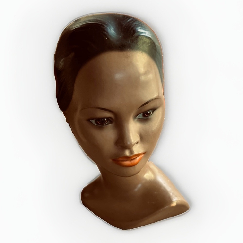 Vintage Marwal Polynesian Woman Chalkware Head Bust